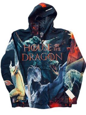 Members Only x Game Of Thrones House Of The Dragon Windbreaker Jacket Mens L NEW
